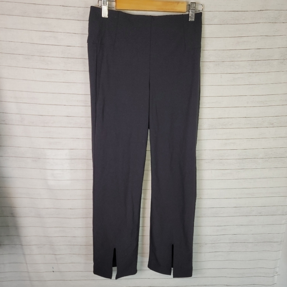 ATHLETA BLACK WANDER SLIM STRAIGHT CROPPED PANTS, SZ 2P